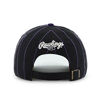 Men's '47 x Rawlings Black/Purple Colorado Rockies Pinstripe Hitch Adjustable Hat