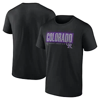 Men's  Black Colorado Rockies Blocked Out T-Shirt