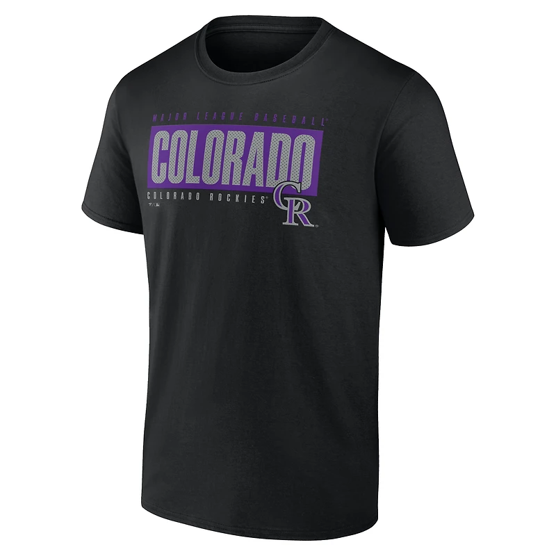 Men's Black Colorado Rockies Blocked Out T-Shirt