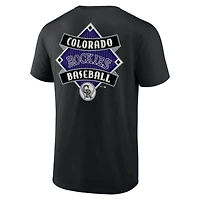 T-shirt noir pour homme, collection Cooperstown, Colorado Rockies, Field Play