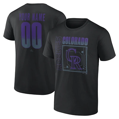 T-shirt noir pour homme Colorado Rockies Home Field Pop personnalisé avec nom et numéro