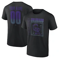 T-shirt noir pour homme Colorado Rockies Home Field Pop personnalisé avec nom et numéro