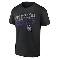 T-shirt noir pour homme Colorado Rockies Hustle personnalisé avec nom et numéro