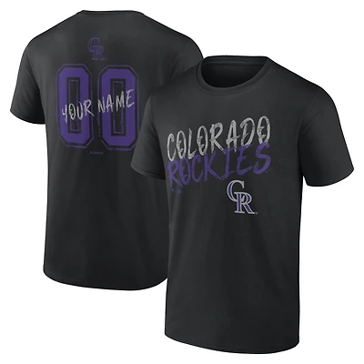 Men's Black Colorado Rockies  Hustle Personalized Name & Number T-Shirt
