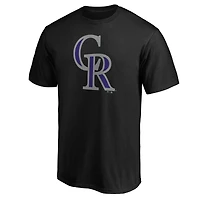Men's  Black Colorado Rockies Official Logo T-Shirt