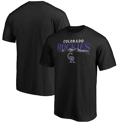 T-shirt noir pour homme, équipe Adrenaline des Rockies du Colorado