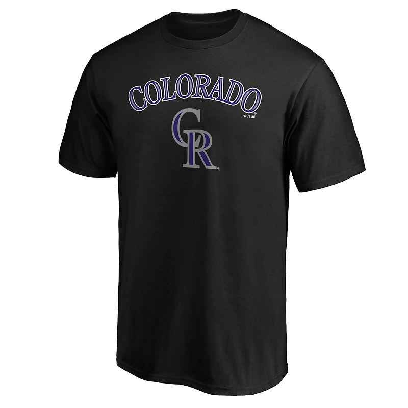 Men's Black Colorado Rockies Team Lockup T-Shirt