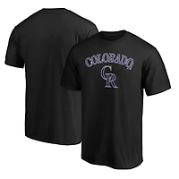 Men's  Black Colorado Rockies Team Lockup T-Shirt