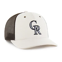 Men's Carhartt x '47 Natural/Brown Colorado Rockies Undyed Trucker Adjustable Hat