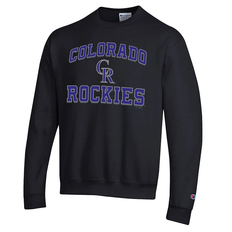 Men's Champion Black Colorado Rockies Heart & Soul Powerblend Sweatshirt