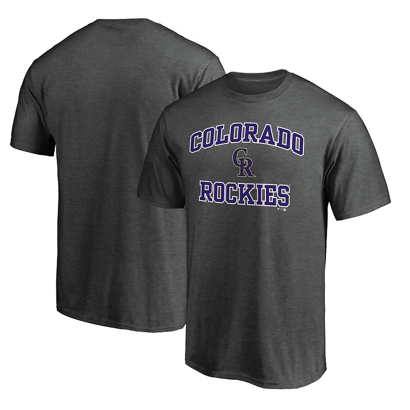 Men's  Charcoal Colorado Rockies Heart & Soul T-Shirt