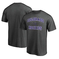 Men's  Charcoal Colorado Rockies Heart & Soul T-Shirt