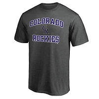 Men's  Charcoal Colorado Rockies Heart & Soul T-Shirt