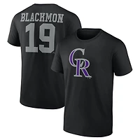 Men's Charlie Blackmon Black Colorado Rockies Player Icon T-Shirt