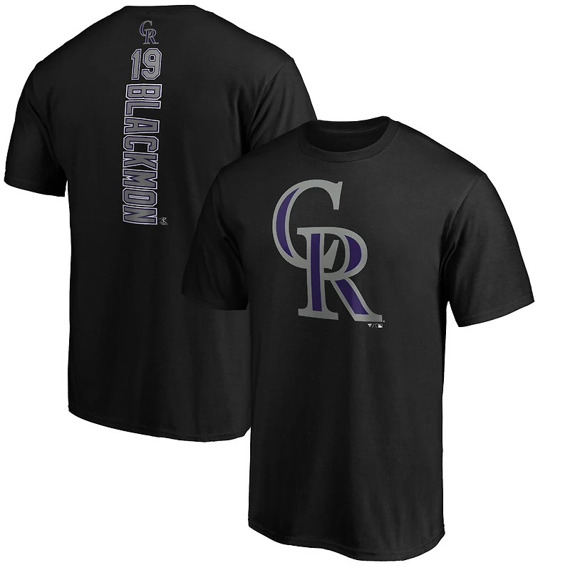 Men's Charlie Blackmon Black Colorado Rockies Playmaker T-Shirt