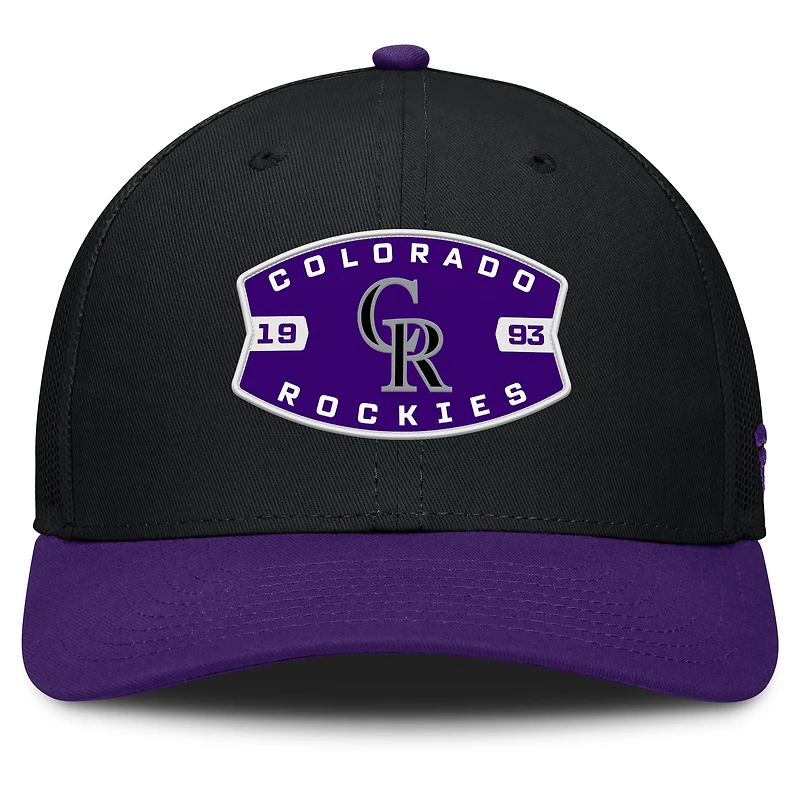 Casquette ajustable noire/violette pour homme Colorado Rockies Fanatics