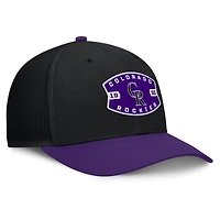 Men's Colorado Rockies Fanatics Black/Purple Cutoff Adjustable Trucker Hat