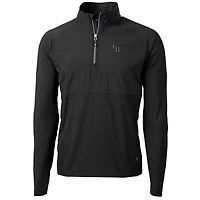 Veste hybride recyclée à fermeture éclair quart de tour pour homme, noire, des Colorado Rockies, Cutter & Buck, Adapt Eco Knit