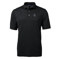 Men's Cutter & Buck Black Colorado Rockies Big Tall Virtue Eco Pique Tile Print Polo