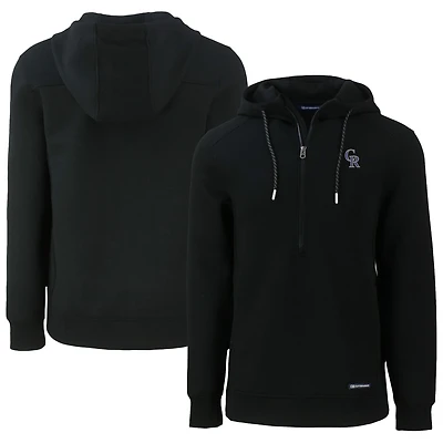 Sweat à capuche recyclé demi-zip Roam Eco pour homme, noir, des Colorado Rockies de Cutter & Buck