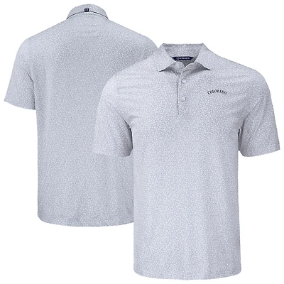 Men's Cutter & Buck Gray Colorado Rockies Big Tall Pike Eco Flora Print Recycled Polo