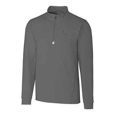 Veste pull-over à demi-zip Cutter & Buck Gray Colorado Rockies pour homme, grandes tailles, modèle Traverse.