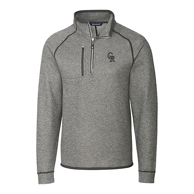 Men's Cutter & Buck Gray Colorado Rockies Mainsail Half-Zip Pullover Jacket
