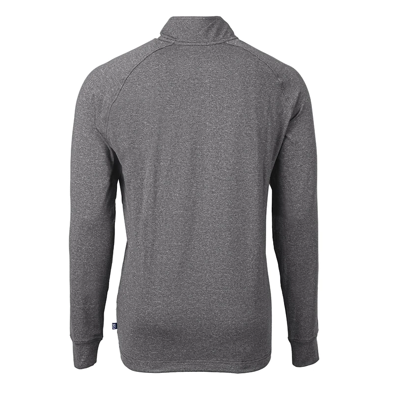 Men's Cutter & Buck Heather Black Colorado Rockies Big Tall Adapt Eco Raglan Quarter-Zip Jacket