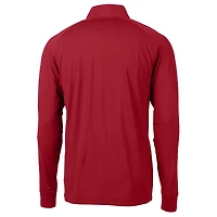 Pull-over zippé quart de tour en tricot extensible recyclé et avec logo patriotique des Rockies du Colorado pour homme, Cutter & Buck, rouge