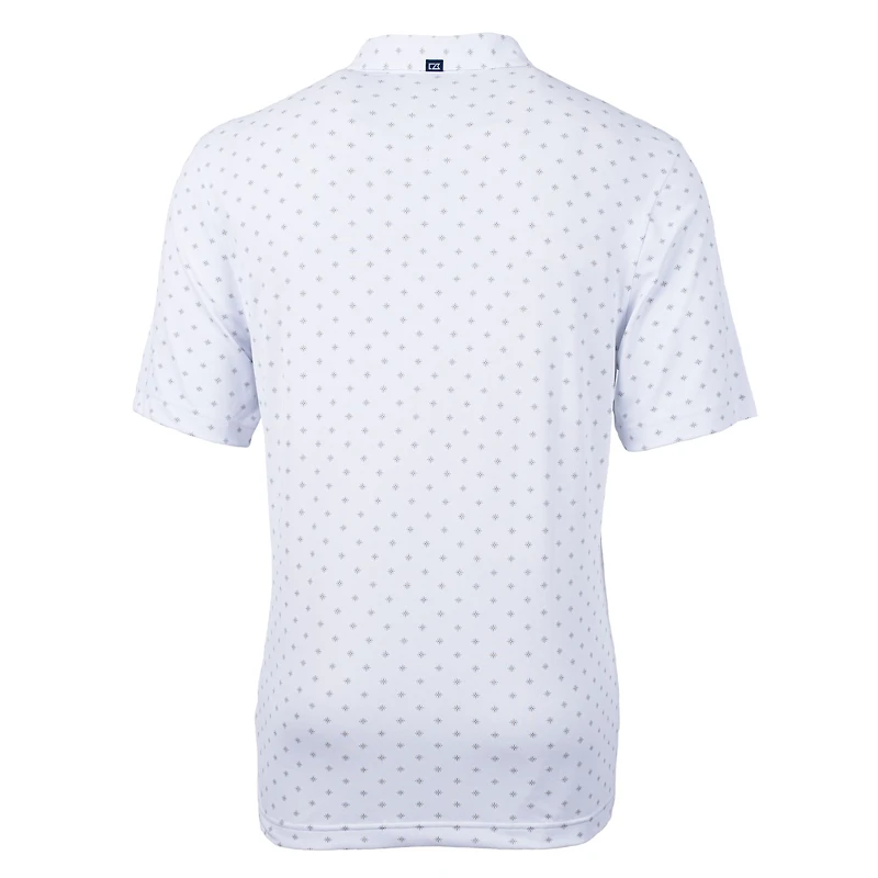 Men's Cutter & Buck White Colorado Rockies Virtue Eco Pique Tile Recycled Polo