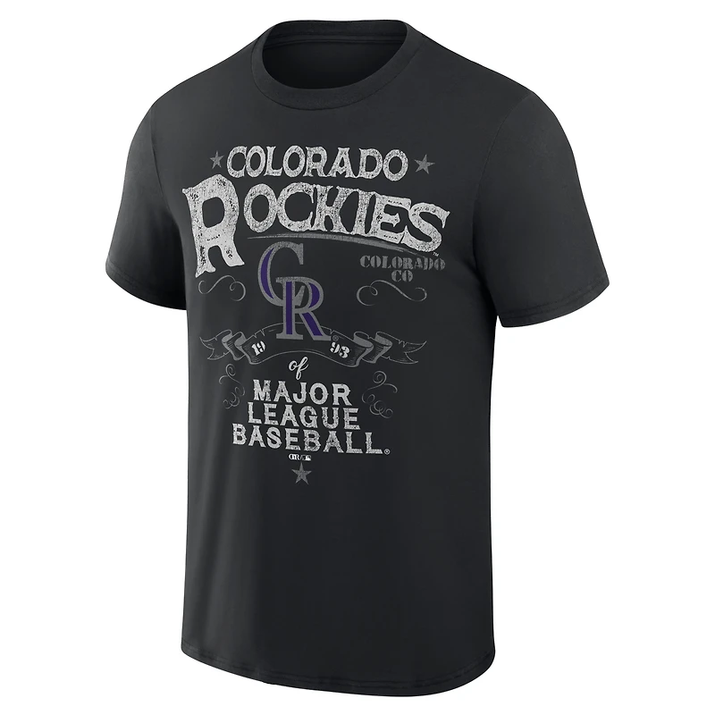Men's Darius Rucker Collection by Fanatics Black Colorado Rockies Beach Splatter T-Shirt