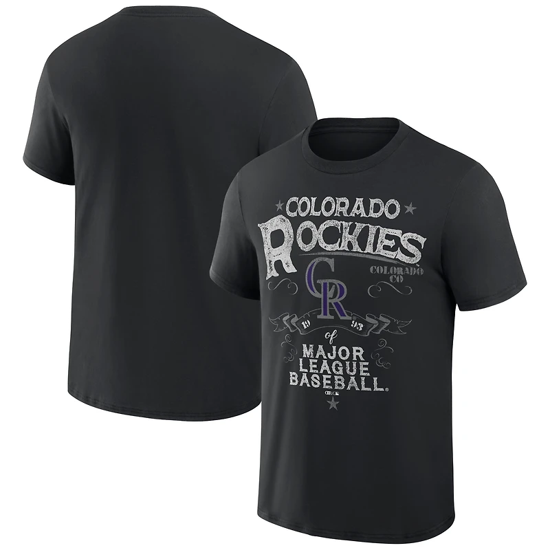 Men's Darius Rucker Collection by Fanatics Black Colorado Rockies Beach Splatter T-Shirt