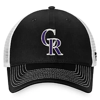 Men's Fanatics Black/ Colorado Rockies Team Core Unstructured Trucker Adjustable Hat