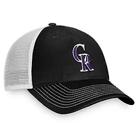 Men's Fanatics Black/ Colorado Rockies Team Core Unstructured Trucker Adjustable Hat