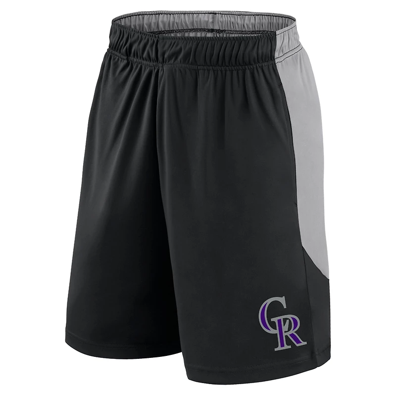 Men's Fanatics Black/Gray Colorado Rockies Go Hard Shorts
