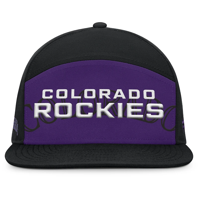 Men's Fanatics Black/Purple Colorado Rockies Clubhouse Splitter Snapback Hat
