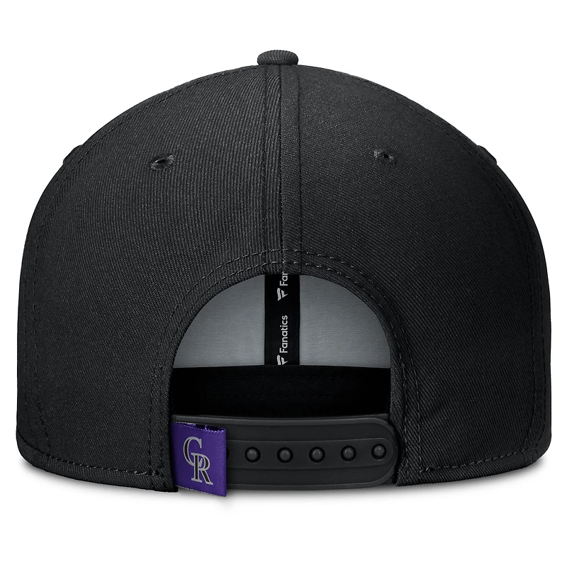 Men's Fanatics Black/Purple Colorado Rockies Clubhouse Splitter Snapback Hat