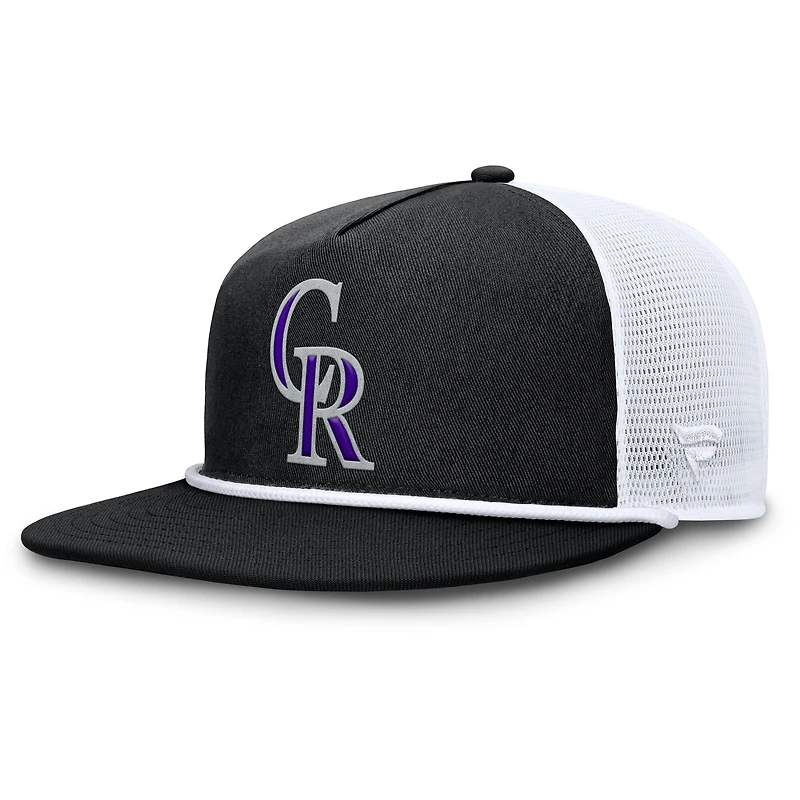 Casquette snapback Fanatics noire/blanche pour homme Colorado Rockies Clubhouse Change Up