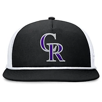 Casquette snapback Fanatics noire/blanche pour homme Colorado Rockies Clubhouse Change Up