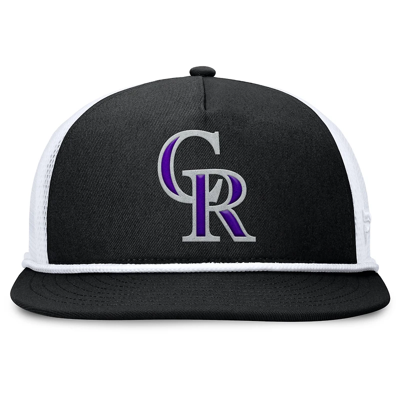 Men's Fanatics Black/White Colorado Rockies Clubhouse Change Up Snapback Hat