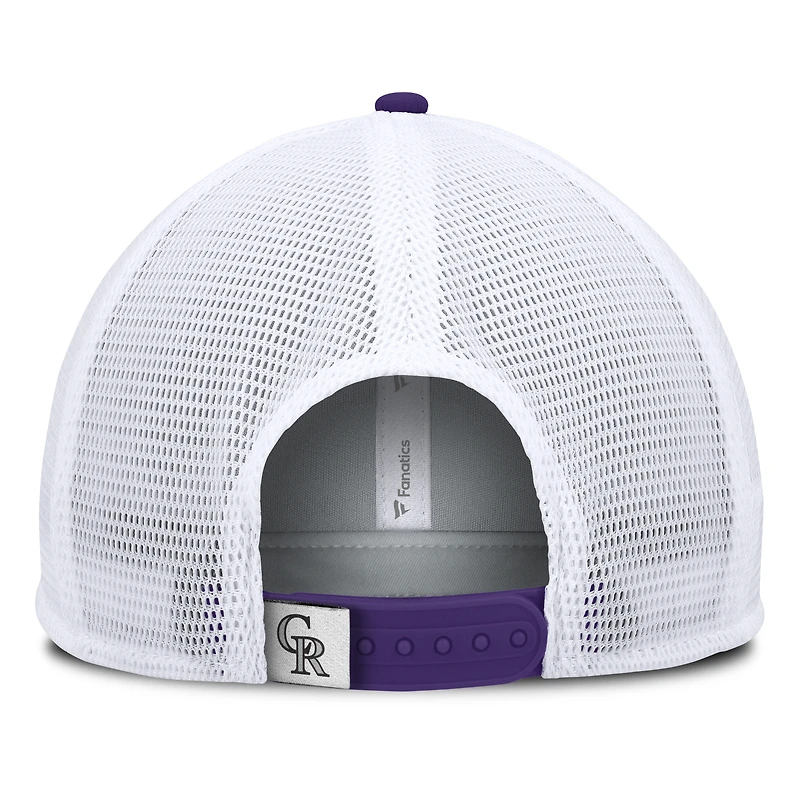 Men's Fanatics Black/White Colorado Rockies Fundamental Foam Front Snapback Hat