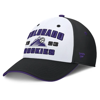 Men's Fanatics Black/White Colorado Rockies Jammed Structured Flex Hat