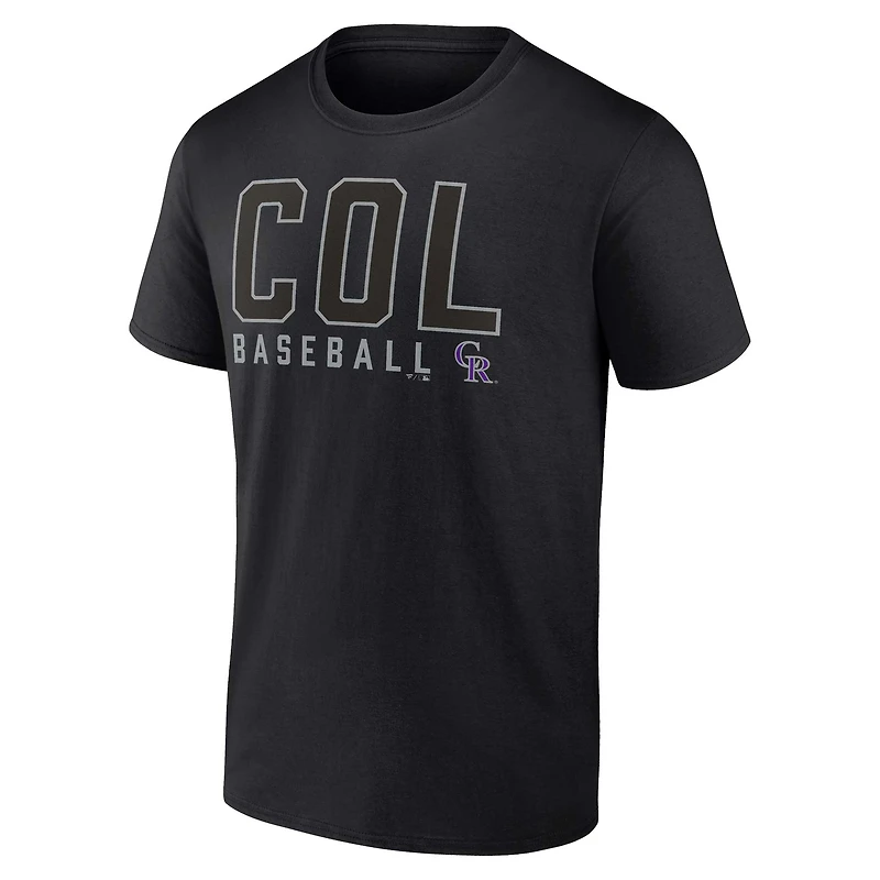 Men's Fanatics Black/White Colorado Rockies Two-Pack Combo T-Shirt Set