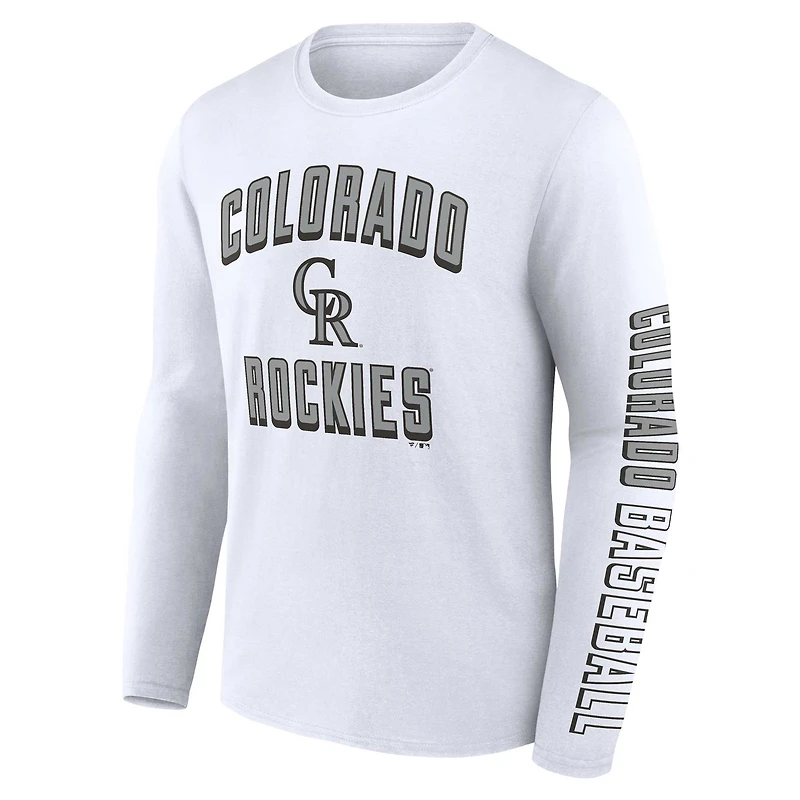 Men's Fanatics Black/White Colorado Rockies Two-Pack Combo T-Shirt Set