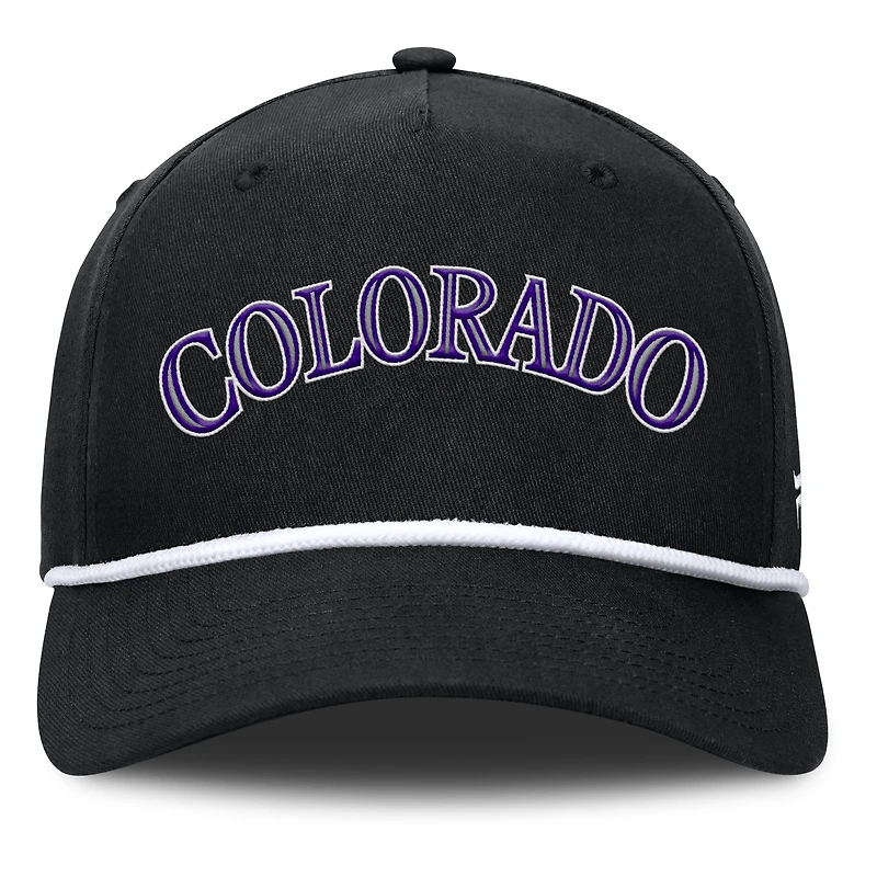 Men's Fanatics Black Colorado Rockies Clubhouse Foul Ball A-Frame Adjustable Hat