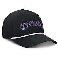 Men's Fanatics Black Colorado Rockies Clubhouse Foul Ball A-Frame Adjustable Hat