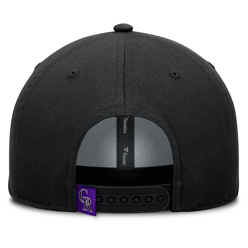 Men's Fanatics Black Colorado Rockies Clubhouse Foul Ball A-Frame Adjustable Hat