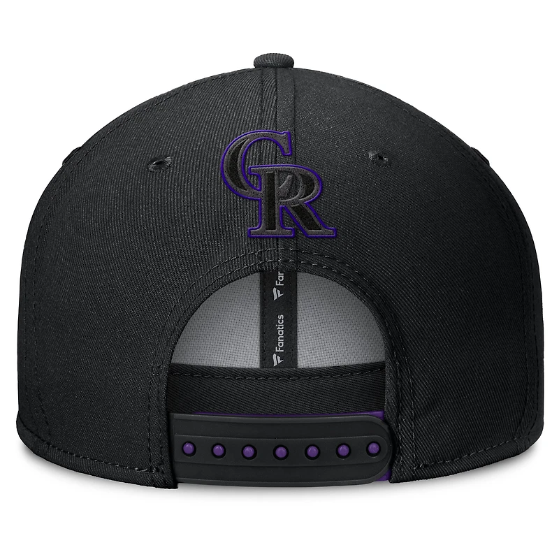 Men's Fanatics  Black Colorado Rockies Glint Snapback Hat
