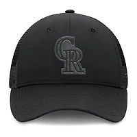Casquette de camionneur ajustable noire Fanatics pour hommes, lancement des Rockies du Colorado