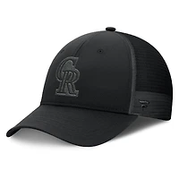 Casquette de camionneur ajustable noire Fanatics pour hommes, lancement des Rockies du Colorado